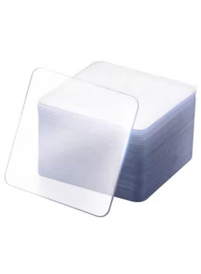 100 Pcs Double Sided Adhesive Pads, Two Sided Precut Squares Tape, Nano Gel Clear,Sticky Tack Double Sided Tape for Walls Hanging